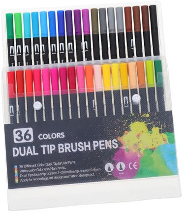 SEWACC Markerstift-set Mit Geschmeidiger Spitze – 36-teilige Farbmarker-pinselstifte Farbmarker Für Frauen Design Mit Zwei Spitzen Perfekt Für Kunstprojekte