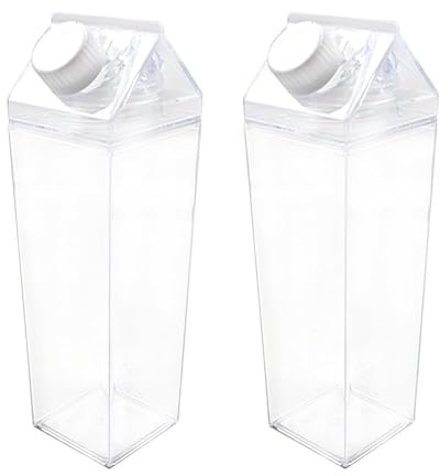 Alnicov Bouteille d'eau Claire Transparente 500 ML en Plastique Carton de Lait Bouteille d'eau Boisson Bouteille de thé glacé Bouteilles de Lait pour Boissons jus