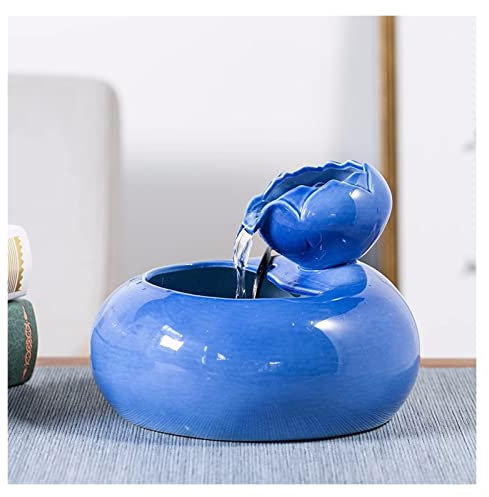 Fontana interna Fontana d'Acqua da Tavolo in Ceramica Caratterizzata da Fontana da Tavolo Zen for Interni ed Esterni Decorazioni for la casa Tavolo da Ufficio, L 7,6 x L 7,6 x A 5,9 Fontanella Deco