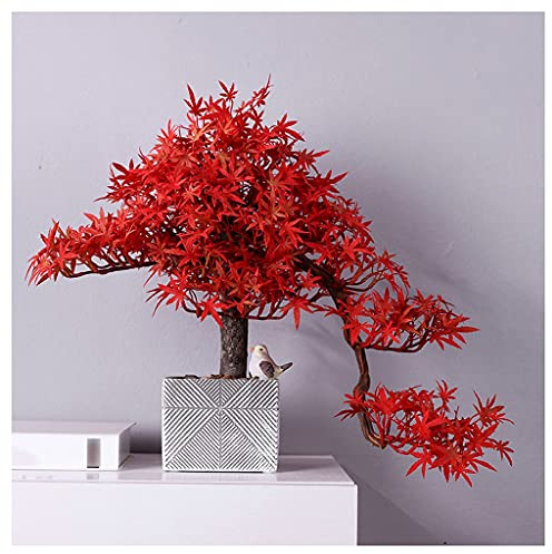 DFHS46JK Gefälschte Pflanzen Indoor Simulation Pflanzendekoration Wohnzimmer Willkommen Kiefer Bonsai Grünpflanzen Topf Desktop Zypresse Fake Tree Dekoration Ornamente 15,7 Zoll Künstlicher Baum(C)
