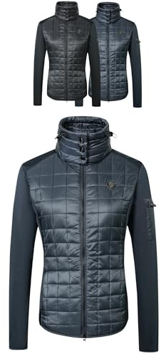 Covalliero - Damen Combijacke | Übergangsjacke mit Doppelkragen | Steppjacke mit 2-Wege-Reißverschluss & 3 Einschubtaschen | Reitjacke in Black oder Dark Navy | Reitbekleidung in XS - XXL