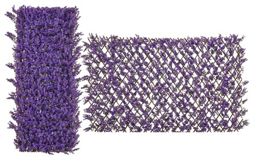 GOPLUS Künstliche Sichtschutz, 180 x 90cm Pflanzenwand mit PE-Eukalyptus-Blättern, Künstliche Hecken Paneele, Balkonsichtschutz Efeu, Windschutz Sichtschutzhecke Terrasse für Garten & Balkon (Lila)