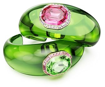 Swarovski Dulcis Kollektion Manschetten-Set, Oktagonschliff, Pavé, Mehrfarbig, Goldfarben plattiert