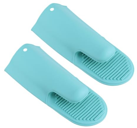 CATIEBYE Oven Mitts Non-slip Silicone Gloves Household Heat Resistant Baking Mitts Thickened Kitchen Oven Gloves 2pcs Nordic Green for Cooking and Microwave Use