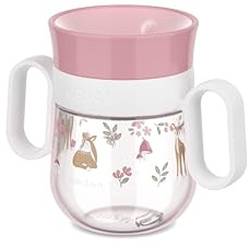 Mepal - Gobelet d'Apprentissage 360° Mio Little Dutch - Étanche - Bord à 360° pour boire de tous les côtés - Poignées à prise facile - Se scelle lorsque l'enfant cesse de boire - 200 ml - Fairy Garden