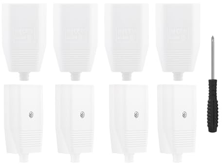 8 Stücke Eurokupplung Flach, Euro Kupplung 230v Flach,Schuko Kupplung Flach, Eurostecker Flach für Schuko Stecker Flach(Weiß),Kupplung 230V, Geeignet für Tischlampen, Beleuchtungsgeräte.