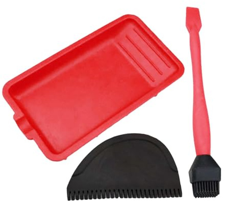 Kit de colle en silicone pour le travail du bois - Pinceau en silicone - Kit d'outils de colle plate - Kit applicateur - Pinceau à colle à bois - Avec plateau adhésif et peigne adhésif - Répartiteur