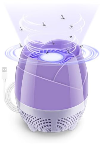Elegant purple floral fly zapper lamp - luxurious bug killer with body temperature simulation for indoor use