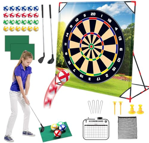 Juego de Golf Infantil de Competición - Pelotas De Golf Adhesivas con Puntuación,Juguetes Resistentes A La Intemperie, Set De Tapete De Putt Interactivo para Reuniones Familiares En Patio