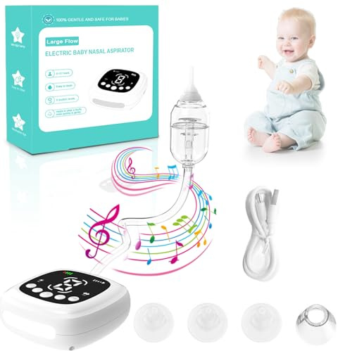 Electric Nasal Aspirator for Baby,9 Levels,Night Light,Music,5 Tips