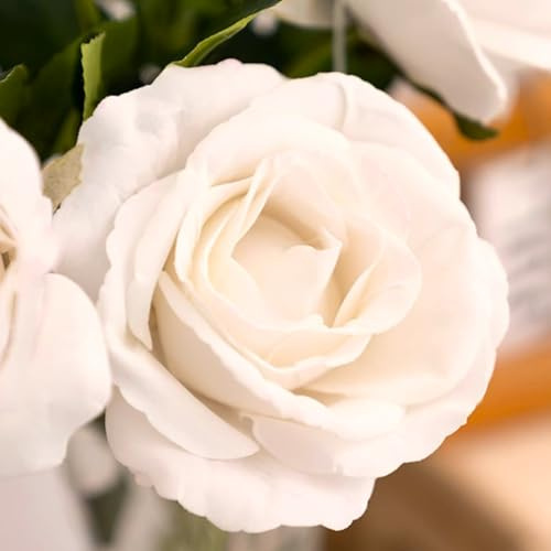 Rose Éternelle Blanche Synthétique Réaliste, Cadeaux, Anniversaires, Décorations, Fleur Blanche, Cadeau Original, Fabriqué en Espagne