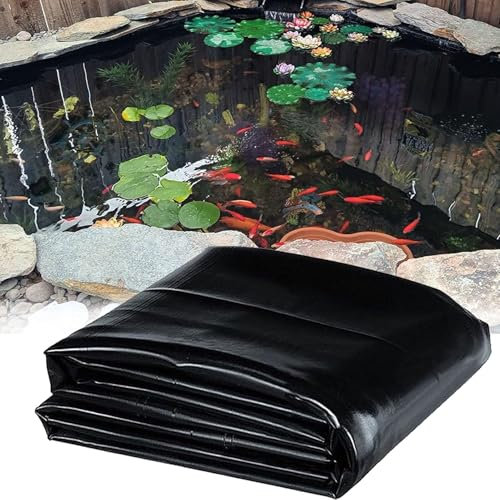 Fodera per laghetto, in gomma HDPE, flessibile, nera, per stagni Koi e piscine da giardino, membrana impermeabile durevole, copertura ecologica per laghetto