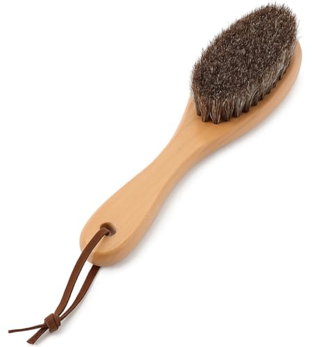 LeGeYo Brosse de nettoyage pour cuir - Doux et naturel - Anti-peluches - Pour chaussures, vêtements, sacs à main et tissus d'ameublement