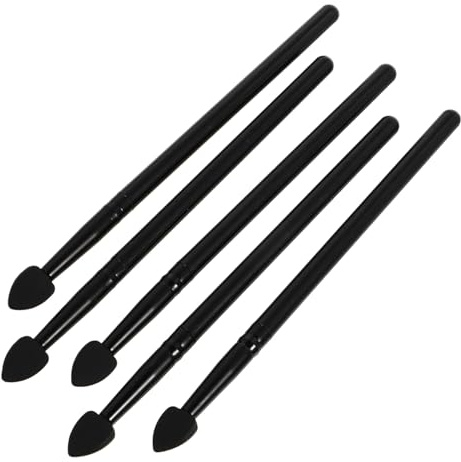 Healvian 5 Stück Make Up Pinsel aus Silikon und Aluminium Langlebige Lidschattenpinsel Bequem zu Halten für Professionelle und Amateur Make Up Künstler