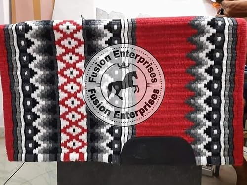 EQUIEMPRESS Sattelunterlage Western Show/Westernsatteldecke aus Neuseelandwolle, Top Wool Pad Sensor Flex (Anpassung möglich) VK-004 (34 x 38)