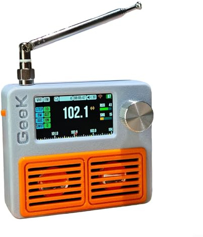 Si4732 Full-Band Stereo Portable Radio, Stereo Radio with Full Frequency Coverage, Si4732 Pro Edition with Internet & Aviation Band Reception, 1.9-inch True Color IPS Screen, Dual 3W Output