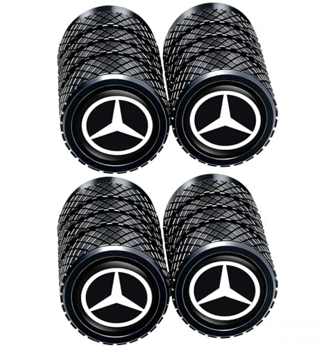 Auto Ventilkappen für Mercedes Benz ACES M GLK CLA GLC GLE CLS Amg, 4 STÜCK Reifen Ventilkappen Mit Dichtring aus Metalllegierung Rostfreier Ventildeckel