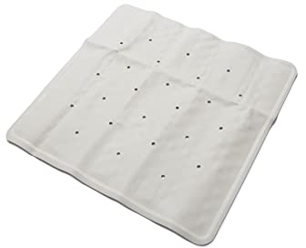 Croydex Rubagrip Square Shower Mat - Secure Grip Suction Cups for a Non Slip Shower Mat with Anti Mould and Anti-Bacterial Additive Made From Natural Rubber, 53x53cm