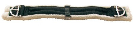 PFIFF Westernsattelgurt mit Fell, schwarz, 55 cm, 005260-60-55