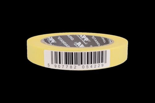 APP Standard 60°C - Malerkrepp 18 mm | Vielseitiges Kreppband für Malerarbeiten, lösungsmittelfrei - Rückstandslos entfernbar | Abklebeband temperaturbeständig bis 60°C | 45 m x 18 mm