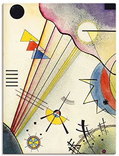 ARTLAND Wanddeko Leinwand Bilder Wandbild 60x80 cm Abstrakte Kunst Geometrische Körper Deutliche Verbindung 1925 Expressionismus Wassily Kandinsky T7NK