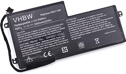 vhbw batteria compatibile con Lenovo ThinkPad T460, X240 Touch, T440, T450s, T450, A275, K2450, X240s notebook (2000mAh, 11,4V, Li-Ion)