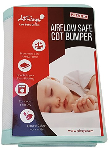 AiRoya® Paracolpi di qualità per lettino con sbarre, doppio strato per un’imbottitura extra, ideale per lettini con sbarre e testate con pannelli, rivestimento traspirante e sicuro