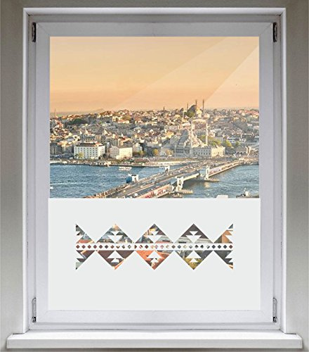 INDIGOS UG Sichtschutzfolie Glasdekorfolie Fensterfolie mit Motiv satiniert Blickdicht - E392 Schöne Ornamente - 800 mm Länge - 500 mm Höhe - Viereck - selbstklebend - matt