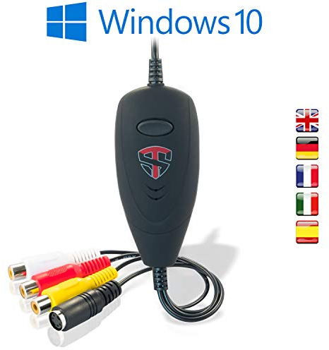 TechSide Convertitore VHS Analogico Digitale Nuova Versione 2025 | Compatibile Windows 11 + Nuovo Software | USB 2.0 Audio/Video Grabber Capture| Converti in Formato Digitale Le Vecchie VHS