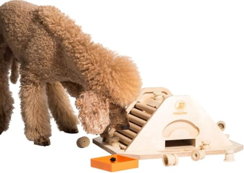 My Intelligent Dogs Juguete Interactivo de Madera para Perros Pirámide, M