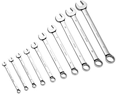 MAXPOWER Ring-Maulschlüsselsatz Satz, metrisch, Chrom Vanadium Qualitätsstahl, Industriequalität, Schlüsselweite 8-27mm, Gabel-Ringschlüssel Set