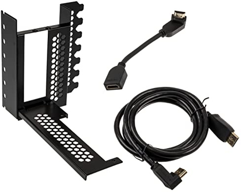 CableMod Vertikale Grafikkartenhalterung mit PCIe x16 Montagekabel, 1 x DisplayPort, 1 x HDMI – Schwarz