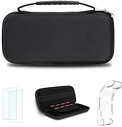 Simpeak Coque Compatible pour Switch Lite 2019 (4 en 1), Protection Housse Étuis Transparent Protection écran Switch Lite Accessoire - Noir