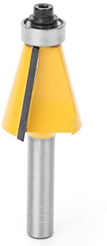 Bit de Routeur Fraises à Rainurer en Acier Carbone 8 Mm Tige Mèche de Routeur Bit Chanfrein Fraise à Bois pour Travail du Bois(15°)