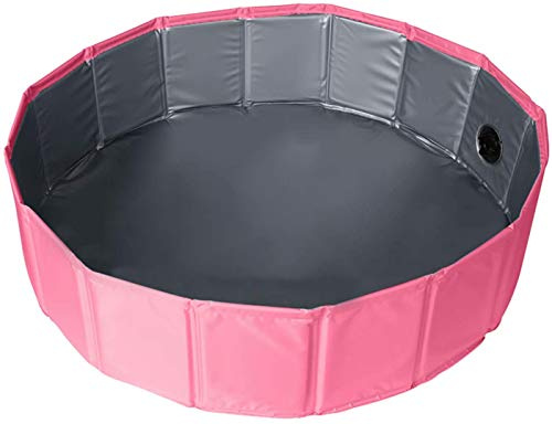 Greenfields Foldable Toddler Kids or Pet Bath Tub Also Suited for Small or Medium Sized Dogs and Cats - Bathing Tub Kiddie Pool Swimming Anti-Scratch Material - Non Slip Design (80x20cm, Pink)
