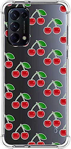 Tumundosmartphone Coque Silicone Anti-Chocs pour Oppo Find X3 Lite 5G Design Dessins - Cerises