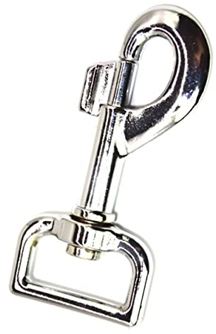 Metalworks Bolzenkarabiner (Zinkdruckguss, legiert, 80 x 37 mm - für 25 mm Gurtband) mit Drehgelenk (Drehwirbel) für Hundeleine/Schlüsselanhänger