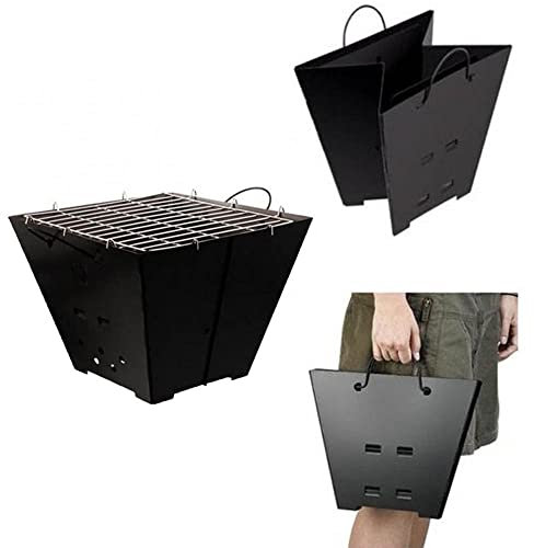 cosedacasa Barbecue richiudibile cuoci arrosticini a Carbone fornacella griglia per arrosti spiedini Carne Pesce
