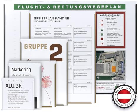 SCHILDER Systeme - ALU.3K Türschilder/Büroschilder in 5 Farben - 5er Pack – A6 bis A3 - Einfache Selbstbeschriftung – Klebemontage (105 x 148 mm (DIN A6), Weiß)