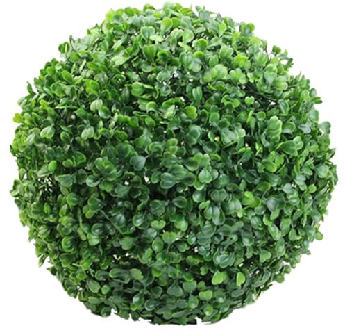 FUNOMOCYA Simulated Plant Topiary Balls 25cm Green Leaf Decorative Hanging Grass Balls Indoor Fake Plant Pendant for Wedding Party and Home Decor