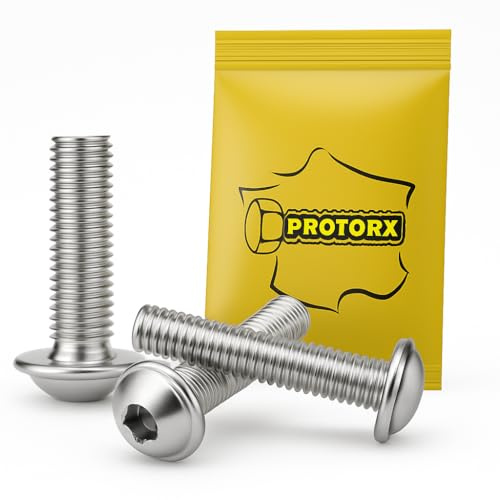 Inbusschrauben M8 x 40 mm: 20 Stück Schrauben Edelstahl A2 für Unterlegscheibe | Sechskantschrauben mit Sockel | Schrauben mit Rundkopf – ISO 7380-2 | Schrauben PROTORX