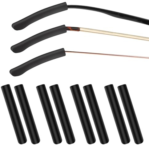 4 Pair Eye Glass Ear Gripper Eyeglass Ear Grip Glass Ear Grip,Black | Silicone, Comfort, Non Slip, Eyeglass Temple Tips Sleeves, Anti Slip Eyeglass Pads, for Ears, Elastic, Sunglass Ear Grippers