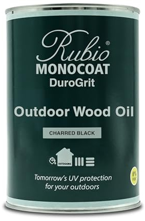 Rubio Monocoat DuroGrit Outdoor Wood Oil Charred Black 500ml, UV Protection | Colours and protects all exterior wood in one UV-resistant layer that won't crack, peel or flake. Plant-based and 0% VOC.