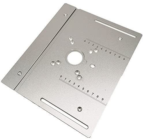 JDQTPOET Router-Lift-Kit, Router-Platte für 65-mm-Motoren, Holzbearbeitungs-Router-Tisch, Werkbank-Trimmer, Graviermaschine, Silber