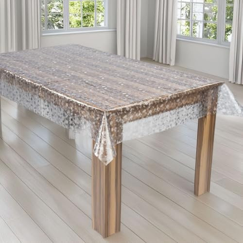 laro Premium Line 0,3mm weich transparente Tischdecke Folie Transparent Geometrisch Tischschutz Schutzfolie Abwaschbar PVC, Muster:Folie Transparent Geometrisch, Größe:60x60