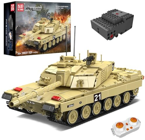 Mould King 20037 Technik Panzer Bausteine, 1129 Stück APP Ferngesteuert Panzer Klemmbausteine Bausatz Geschenk für Erwachsene
