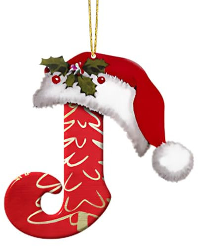 26 Letter Christmas Decorations, Personalized DIY Hat Letter Pendant for Tree, Xmas Alphabet Hanging Ornaments for Party Gifts (J)