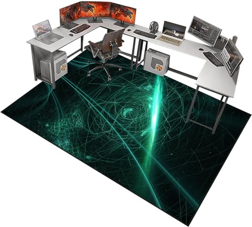 Fzamudng Bürostuhl Unterlage | Schreibtischstuhl Unterlage | Bodenschutzmatte für Hartböden | Gaming Teppich für Stuhl | Computerstuhl Teppiche | Gaming Bürostuhl Stuhlmatten 90 x 120 cm