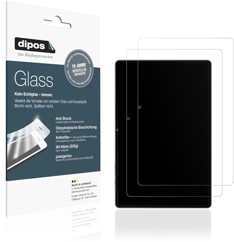 dipos 2x Displayschutzfolie 9H matt für Samsung Galaxy Tab S10 FE Plus | Antireflex, entspiegelnd, bricht und splittert nicht, kein Echtglas, Anti-Shock, kratzfest, blasenfrei, selbstklebend