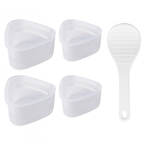 Wisebom Sushi Maker Set di 5 stampi per Onigiri, forma triangolare per sushi con cucchiaio di riso, stampi per palline di riso, fai da te per onigiri maker sushi old triangolo di riso per casa, cucina